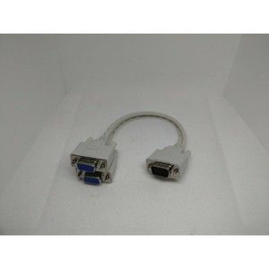 1 PC TO 2 VGA SVGA MONITOR Male to 2 Dual Female Y Adapter Splitter Cable 15 PIN